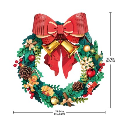 Rolife TGL04 Christmas Wreath 3D Wooden Puzzle - Thumbnail