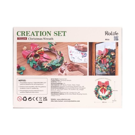 Rolife TGL04 Christmas Wreath 3D Wooden Puzzle - Thumbnail