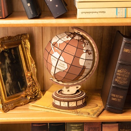 Rolife TGM01 Dünya Küresi (Global Wonders) DIY Minyatür Maket Model Seti Ahşap 3D Wooden Puzzle 3D Model Kit Detaylı Dekoratif Hobi Seti Ahşap Maket - Thumbnail