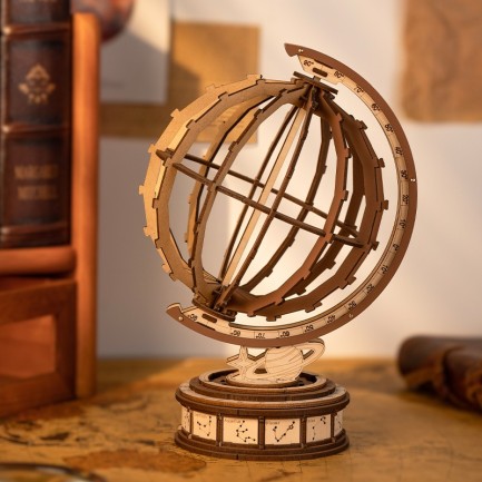 Rolife TGM01 Dünya Küresi (Global Wonders) DIY Minyatür Maket Model Seti Ahşap 3D Wooden Puzzle 3D Model Kit Detaylı Dekoratif Hobi Seti Ahşap Maket - Thumbnail