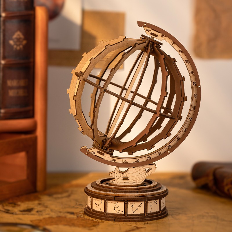 Rolife TGM01 Dünya Küresi (Global Wonders) DIY Minyatür Maket Model Seti Ahşap 3D Wooden Puzzle 3D Model Kit Detaylı Dekoratif Hobi Seti Ahşap Maket