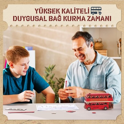 Rolife TGM02 Londra Tur Otobüsü London Tour Bus DIY Minyatür Maket Model Seti Ahşap 3D Wooden Puzzle 3D Model Kit Detaylı Dekoratif Hobi Seti Ahşap Maket - Thumbnail