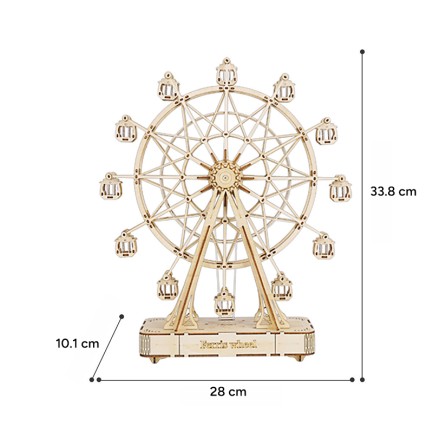 Rolife TGN01 Dönme Dolap Görünümlü Müzik Kutusu (Music Box Ferris Wheel) DIY Minyatür Maket Model Seti Ahşap 3D Wooden Puzzle 3D Model Kit Detaylı Dekoratif Hobi Seti Ahşap Maket - Thumbnail