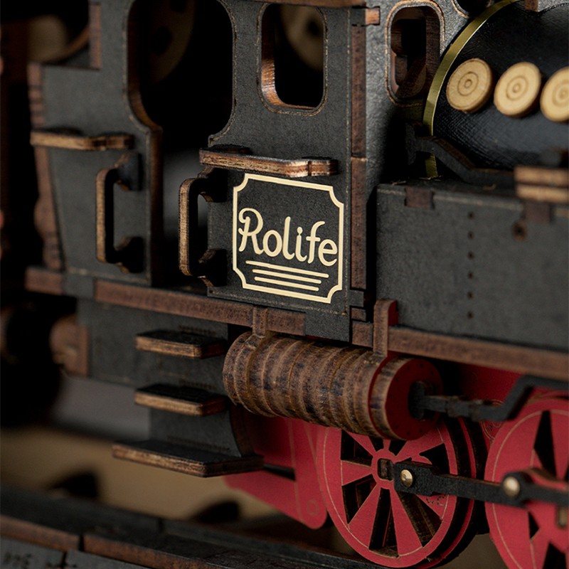 Rolife TGS01 Lokomotif Tren (Steam Journey) DIY Minyatür Maket Model Seti Ahşap 3D Wooden Puzzle 3D Model Kit Detaylı Dekoratif Hobi Seti Ahşap Maket