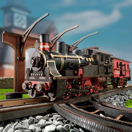 Rolife TGS01 Lokomotif Tren (Steam Journey) DIY Minyatür Maket Model Seti Ahşap 3D Wooden Puzzle 3D Model Kit Detaylı Dekoratif Hobi Seti Ahşap Maket - Thumbnail
