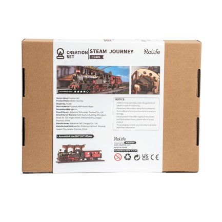 Rolife TGS01 Lokomotif Tren (Steam Journey) DIY Minyatür Maket Model Seti Ahşap 3D Wooden Puzzle 3D Model Kit Detaylı Dekoratif Hobi Seti Ahşap Maket - Thumbnail