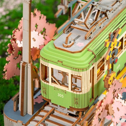 Rolife TGS02 Lokomotif Tren (Sakura Journey) DIY Minyatür Maket Model Seti Ahşap 3D Wooden Puzzle 3D Model Kit Detaylı Dekoratif Hobi Seti Ahşap Maket - Thumbnail