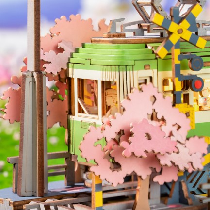 Rolife TGS02 Lokomotif Tren (Sakura Journey) DIY Minyatür Maket Model Seti Ahşap 3D Wooden Puzzle 3D Model Kit Detaylı Dekoratif Hobi Seti Ahşap Maket - Thumbnail
