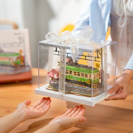 Rolife TGS02 Lokomotif Tren (Sakura Journey) DIY Minyatür Maket Model Seti Ahşap 3D Wooden Puzzle 3D Model Kit Detaylı Dekoratif Hobi Seti Ahşap Maket - Thumbnail