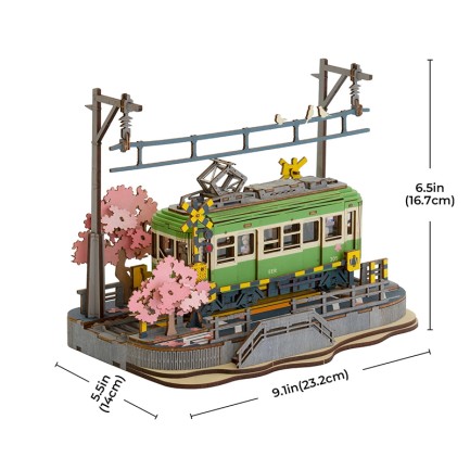 Rolife TGS02 Lokomotif Tren (Sakura Journey) DIY Minyatür Maket Model Seti Ahşap 3D Wooden Puzzle 3D Model Kit Detaylı Dekoratif Hobi Seti Ahşap Maket - Thumbnail