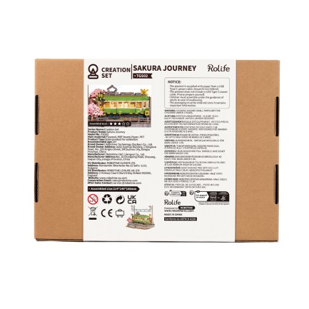 Rolife TGS02 Lokomotif Tren (Sakura Journey) DIY Minyatür Maket Model Seti Ahşap 3D Wooden Puzzle 3D Model Kit Detaylı Dekoratif Hobi Seti Ahşap Maket - Thumbnail