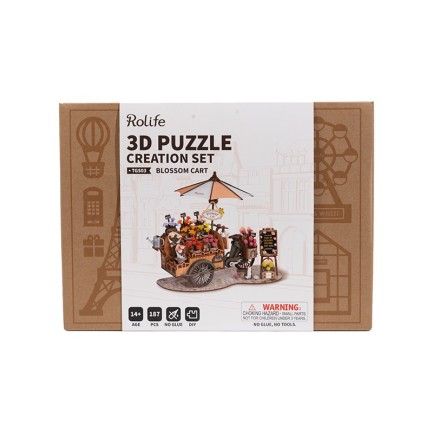 Rolife TGS03 Çiçek Arabası (Blossom Cart) DIY Minyatür Maket Model Seti Ahşap 3D Wooden Puzzle 3D Model Kit Detaylı Dekoratif Hobi Seti Ahşap Maket - Thumbnail