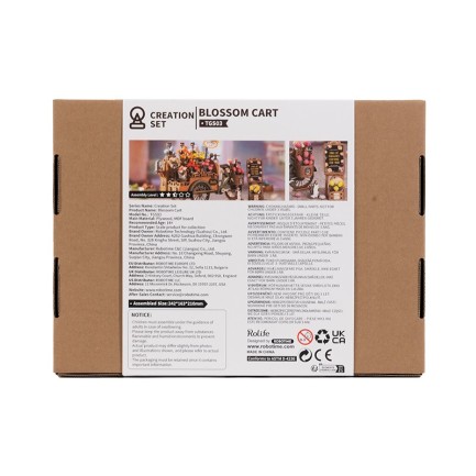 Rolife TGS03 Çiçek Arabası (Blossom Cart) DIY Minyatür Maket Model Seti Ahşap 3D Wooden Puzzle 3D Model Kit Detaylı Dekoratif Hobi Seti Ahşap Maket - Thumbnail