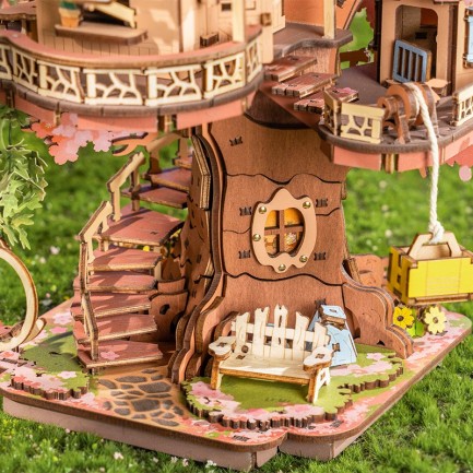Rolife TGS04 Ağaç Ev (Sakura Tree House) DIY Minyatür Maket Model Seti Ahşap 3D Wooden Puzzle 3D Model Kit Detaylı Dekoratif Hobi Seti Ahşap Maket - Thumbnail
