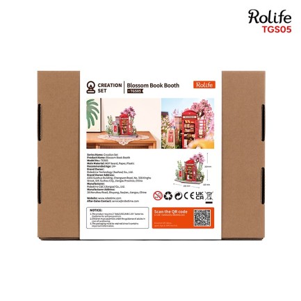 Rolife TGS05 Blossom Book Booth 3D Wooden Puzzle - Thumbnail