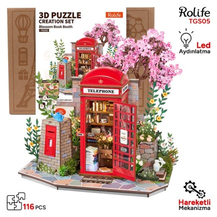 Rolife - Rolife TGS05 Blossom Book Booth 3D Wooden Puzzle