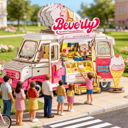 Rolife TGS06 Beverly's Ice Cream Truck 3D Wooden Puzzle - Thumbnail