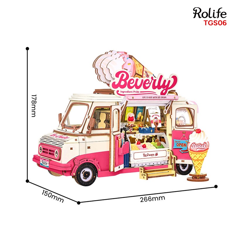 Rolife TGS06 Beverly's Ice Cream Truck 3D Wooden Puzzle