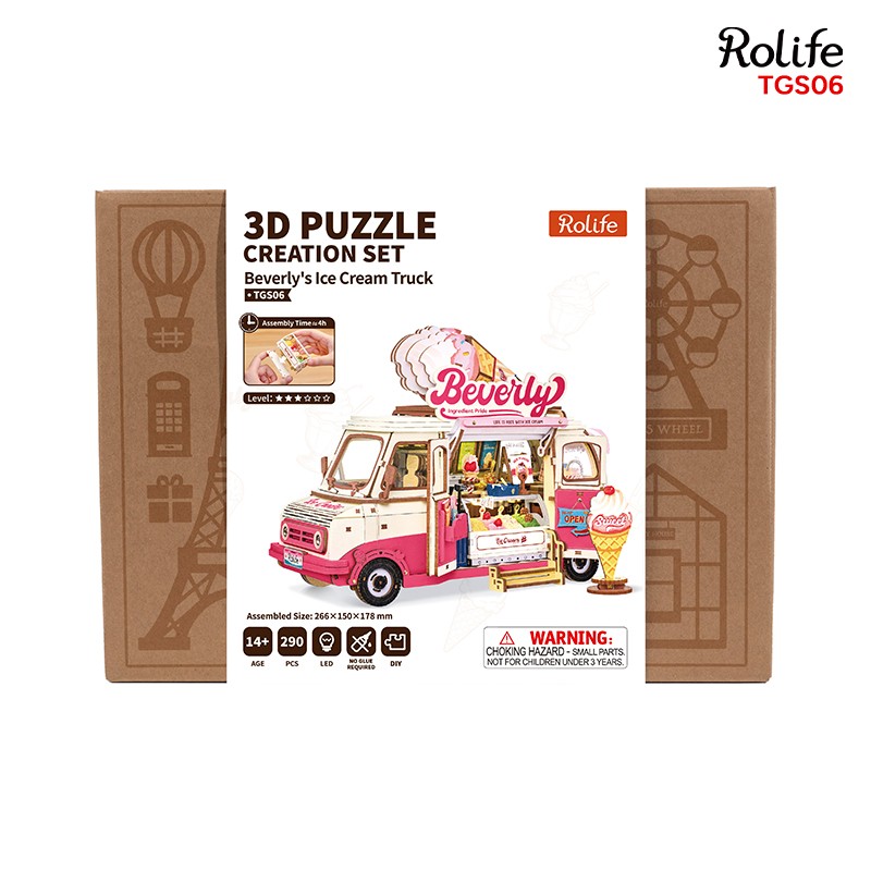 Rolife TGS06 Beverly's Ice Cream Truck 3D Wooden Puzzle