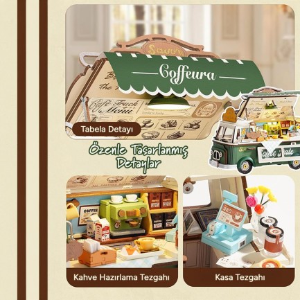 Rolife TGS07 Leo's Coffee Truck 3D Wooden Puzzle - Thumbnail