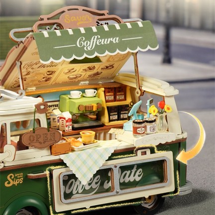 Rolife TGS07 Leo's Coffee Truck 3D Wooden Puzzle - Thumbnail