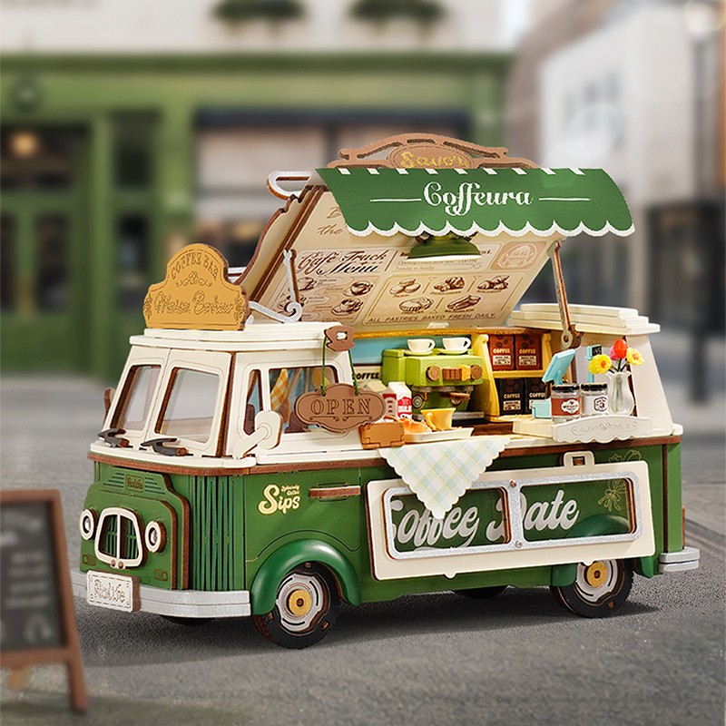 Rolife TGS07 Leo's Coffee Truck 3D Wooden Puzzle