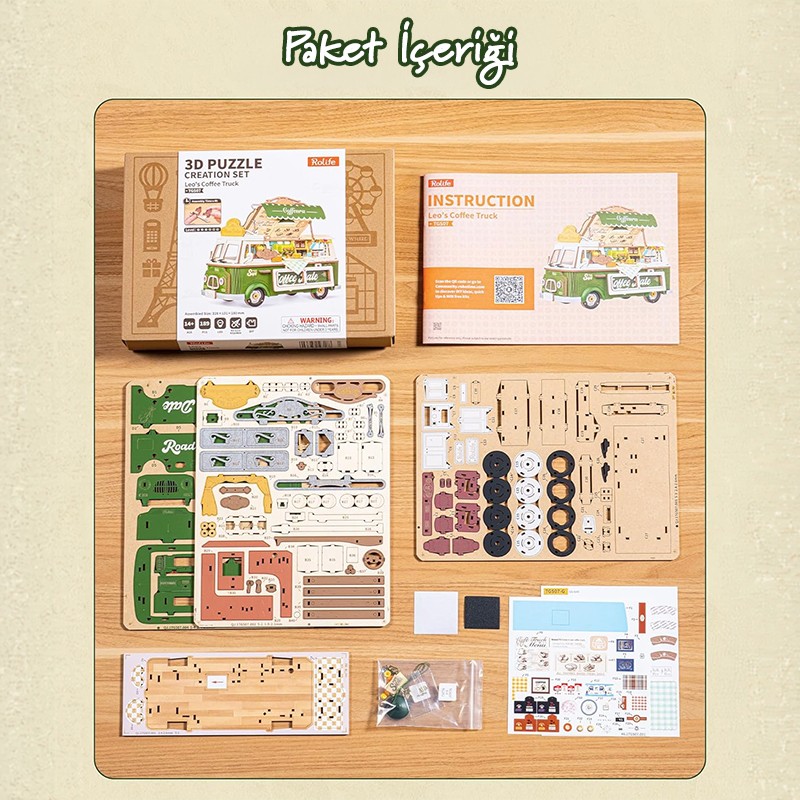 Rolife TGS07 Leo's Coffee Truck 3D Wooden Puzzle