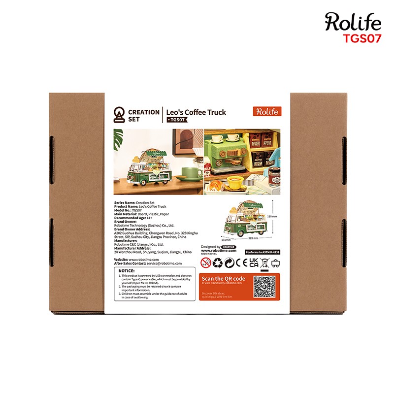Rolife TGS07 Leo's Coffee Truck 3D Wooden Puzzle