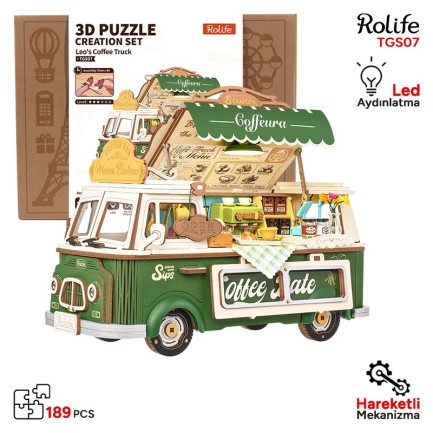 Rolife - Rolife TGS07 Leo's Coffee Truck 3D Wooden Puzzle