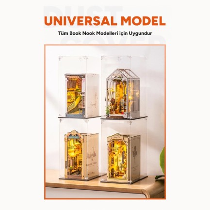 Rolife WD1001 Dust Cover Kitap Köşesi Book Nook DIY Minyatür Maket Model Seti Mini Dollhouse 3D Model Kit Detaylı Dekoratif Hobi Seti 3D Puzzle Tiny House - Thumbnail
