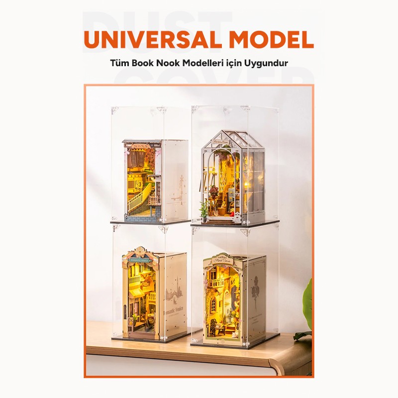 Rolife WD1001 Dust Cover Kitap Köşesi Book Nook DIY Minyatür Maket Model Seti Mini Dollhouse 3D Model Kit Detaylı Dekoratif Hobi Seti 3D Puzzle Tiny House