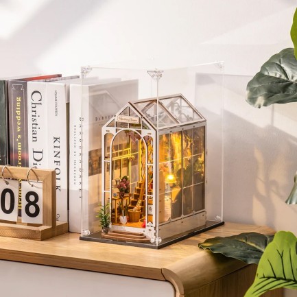 Rolife WD1001 Dust Cover Kitap Köşesi Book Nook DIY Minyatür Maket Model Seti Mini Dollhouse 3D Model Kit Detaylı Dekoratif Hobi Seti 3D Puzzle Tiny House - Thumbnail