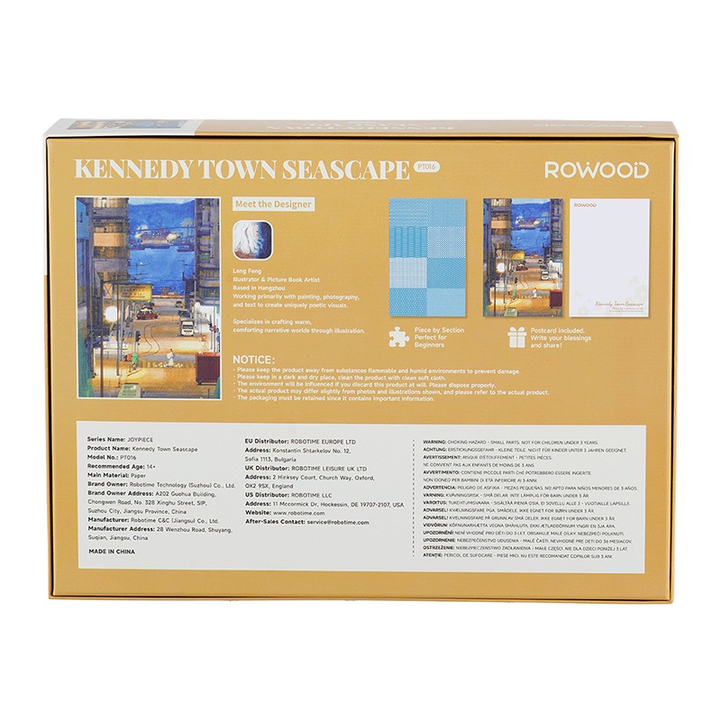 Rowood PT016 Kennedy Town Seascape 3D Wooden Puzzle