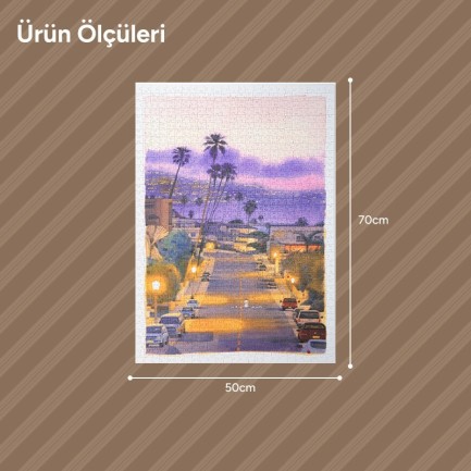 Rowood PT017 Purple Sunset Walk 3D Wooden Puzzle - Thumbnail