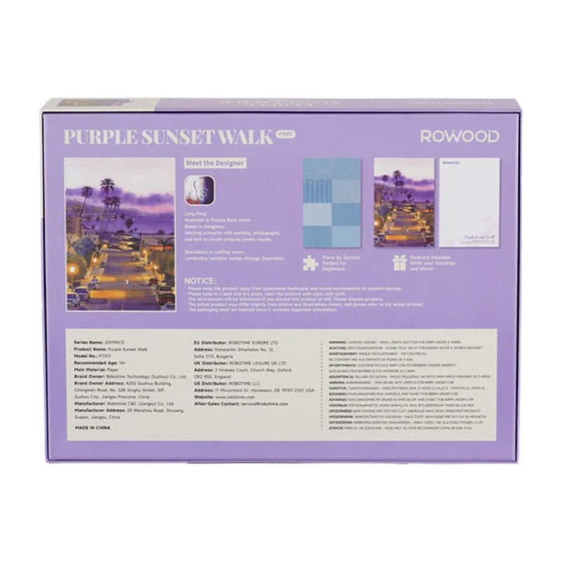 Rowood PT017 Purple Sunset Walk 3D Wooden Puzzle