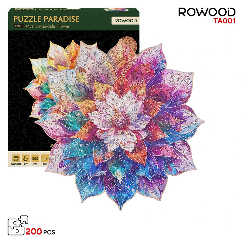 Rowood TA001 Mystic Mandala Flower 3D Wooden Puzzle