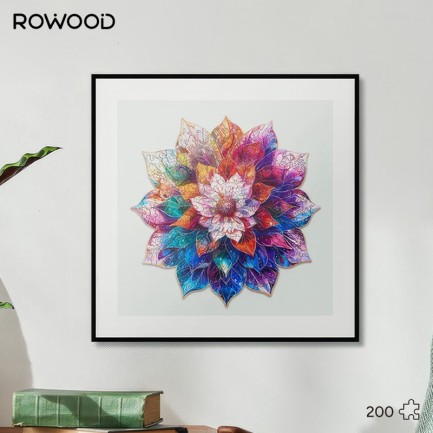 Rowood TA001 Mystic Mandala Flower 3D Wooden Puzzle - Thumbnail