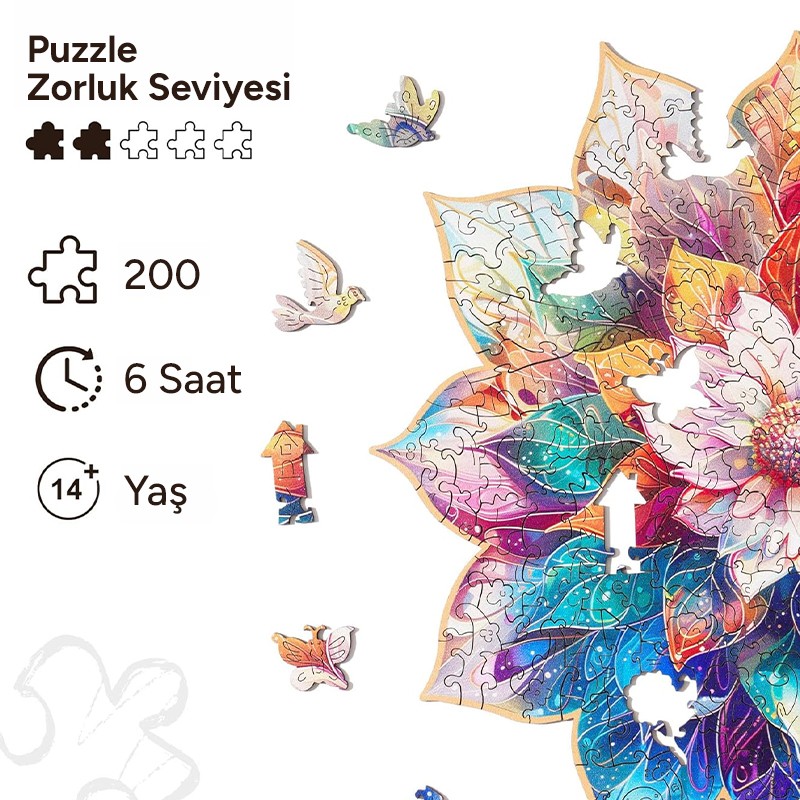 Rowood TA001 Mystic Mandala Flower 3D Wooden Puzzle