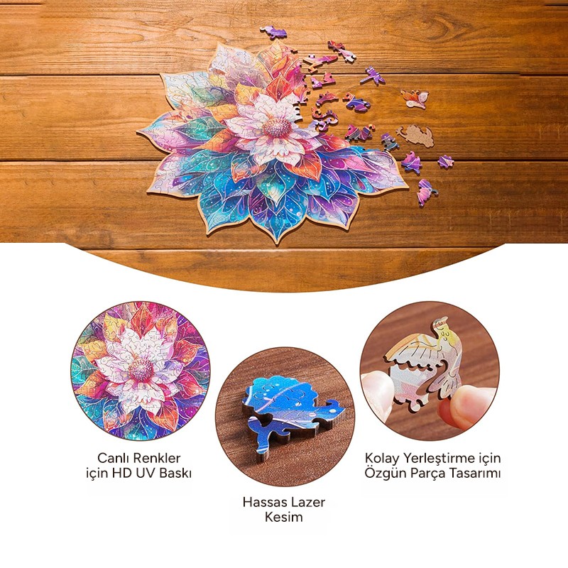 Rowood TA001 Mystic Mandala Flower 3D Wooden Puzzle