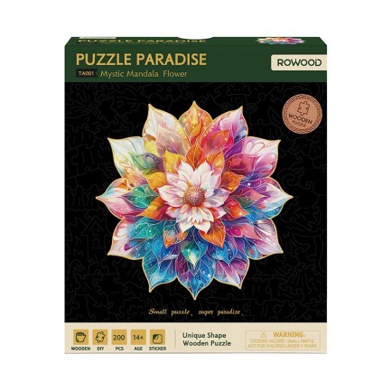 Rowood TA001 Mystic Mandala Flower 3D Wooden Puzzle - Thumbnail