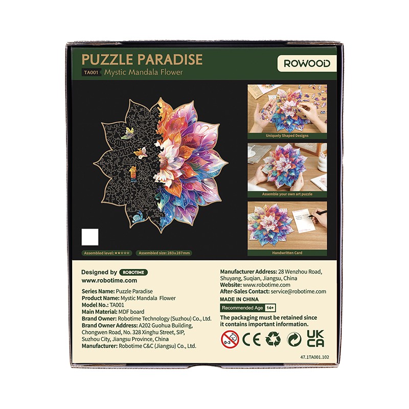 Rowood TA001 Mystic Mandala Flower 3D Wooden Puzzle