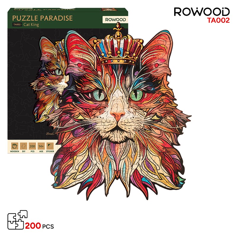 Rowood TA002 Cat King 3D Wooden Puzzle