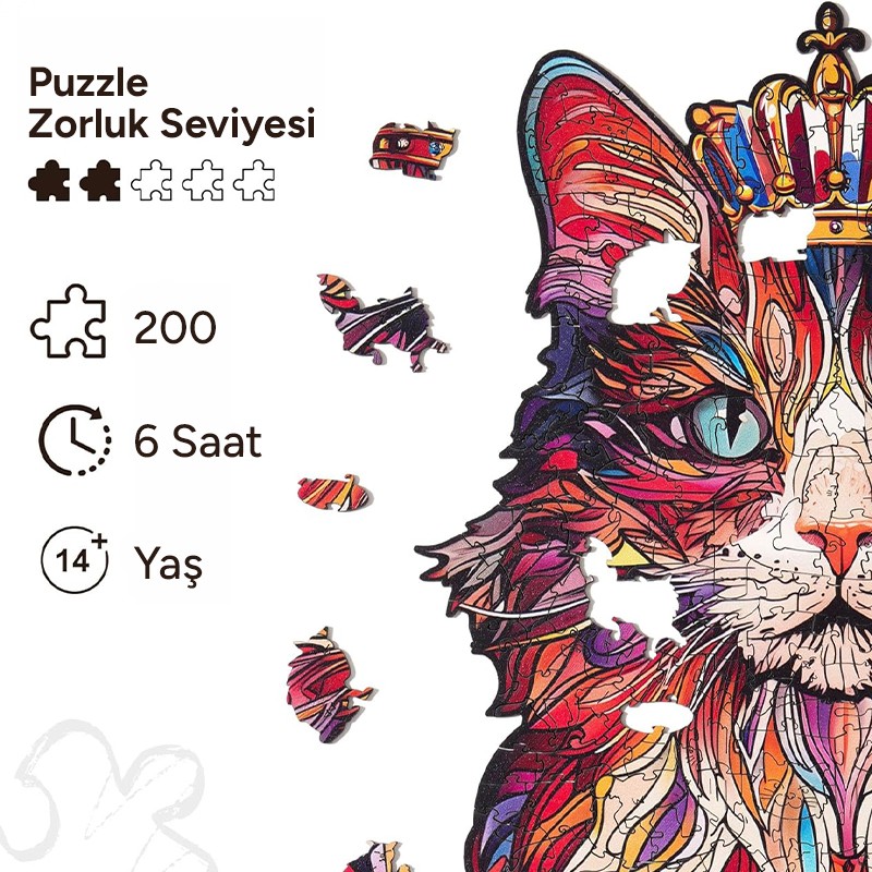 Rowood TA002 Cat King 3D Wooden Puzzle