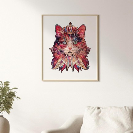 Rowood TA002 Cat King 3D Wooden Puzzle - Thumbnail