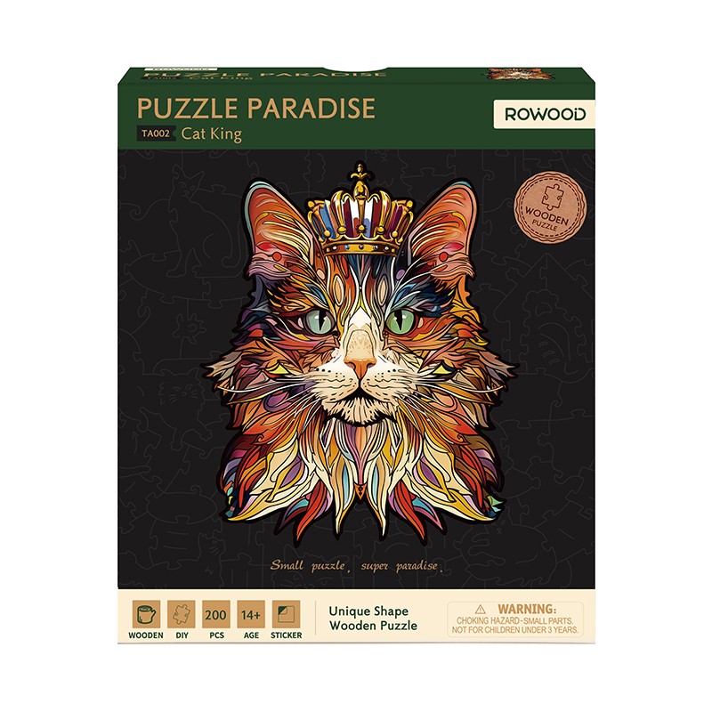 Rowood TA002 Cat King 3D Wooden Puzzle