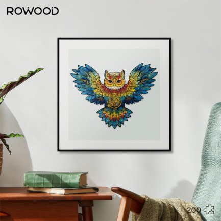 Rowood TA004 Owl 3D Wooden Puzzle - Thumbnail