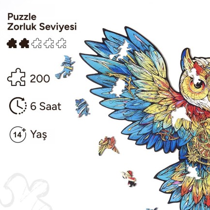 Rowood TA004 Owl 3D Wooden Puzzle - Thumbnail