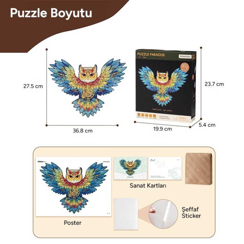 Rowood TA004 Owl 3D Wooden Puzzle
