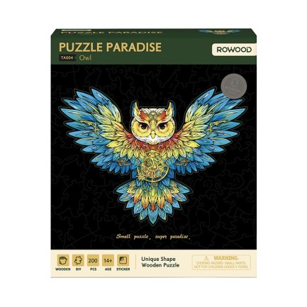 Rowood TA004 Owl 3D Wooden Puzzle - Thumbnail