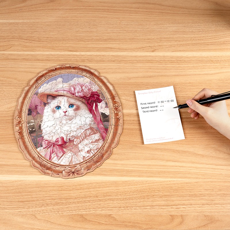 Rowood TA005 Springtime Kitty Portrait 3D Wooden Puzzle